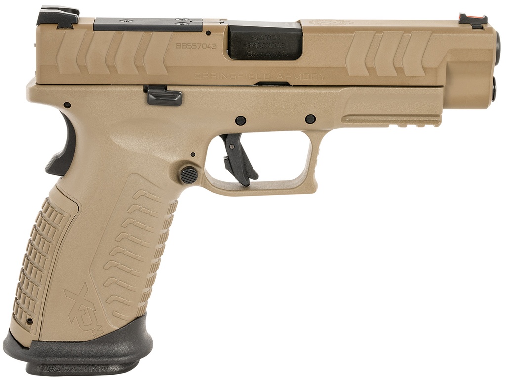 Springfield Armory XD-M Elite OSP 10mm Auto 16+1 4.50" Black Melonite Steel Barrel, Flat Dark Earth Cerakote Optic Cut/Serrated Slide & Polymer Frame w/Picatinny Rail, FDE Interchangeable Backstrap Grips Ambidextrous