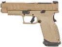 Springfield Armory XD-M Elite OSP 10mm Auto 16+1 4.50" Black Melonite Steel Barrel, Flat Dark Earth Cerakote Optic Cut/Serrated Slide & Polymer Frame w/Picatinny Rail, FDE Interchangeable Backstrap Grips Ambidextrous