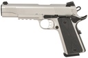 Tisas 1911 Duty 45 ACP 8+1 5" Black Steel Barrel, Stainless Serrated Slide, Satin Stainless Steel Frame w/Accessory Rail & Beavertail, Ambidextrous