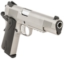 Tisas 1911 Duty 45 ACP 8+1 5" Black Steel Barrel, Stainless Serrated Slide, Satin Stainless Steel Frame w/Accessory Rail & Beavertail, Ambidextrous