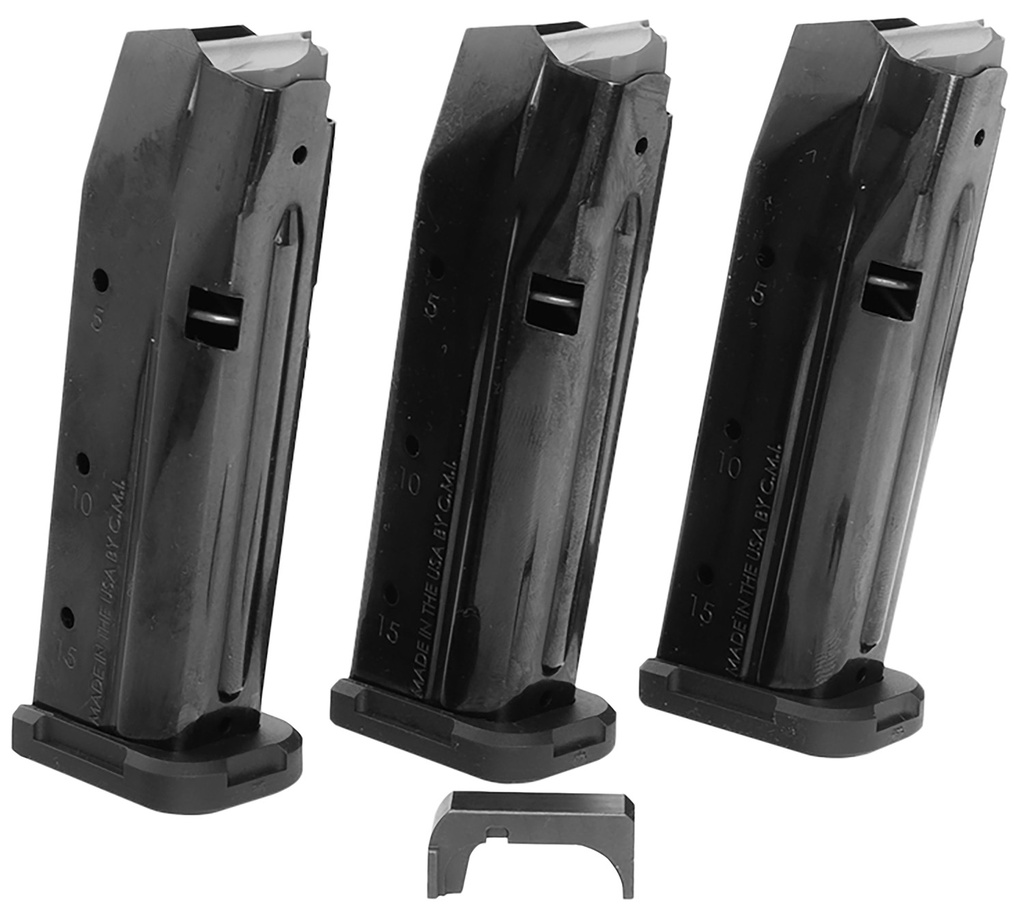 Shield Arms S15 Magazine Gen 3 Combo 15rd 9mm Luger Compatible w/Glock 43X/48 Black Steel 3 Pack