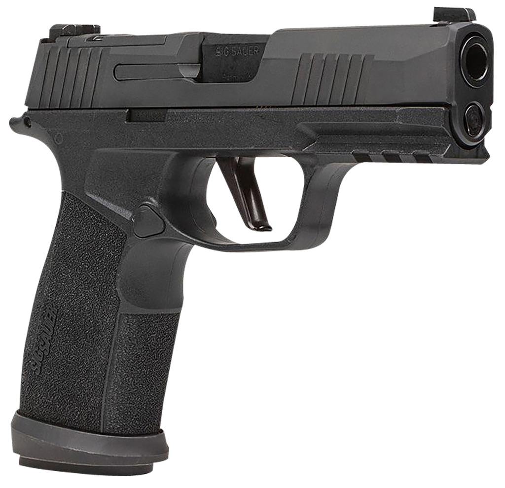 Sig Sauer P365 XMacro TACOPS Compact 9mm Luger 17+1, 3.70" Black Carbon Steel Barrel, Black Nitron Optic Ready/Serrated Stainless Steel Slide, Polymer Frame w/Beavertail & Picatinny Rail, Black w/Interchangeable Backstrap Grip, No Safety