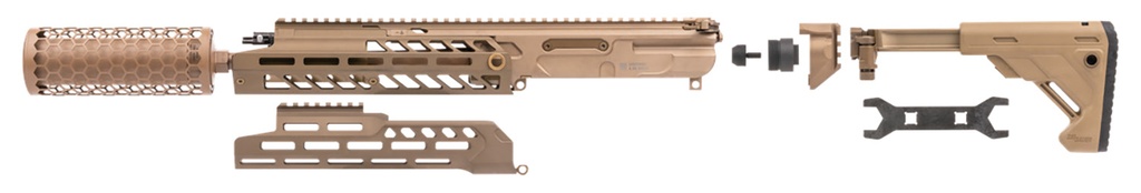 Sig Sauer MCX SURG Upgrade Kit Complete Upper, 5.56x45mm NATO 11", FDE, Adj. Gas Piston, M-LOK SD Handgaurd, Folding Stock Assembly with Adapter Kit, Direct Thread Suppressor (*NFA Item*) with Removable Heat Shield, Fits AR-15 Lower