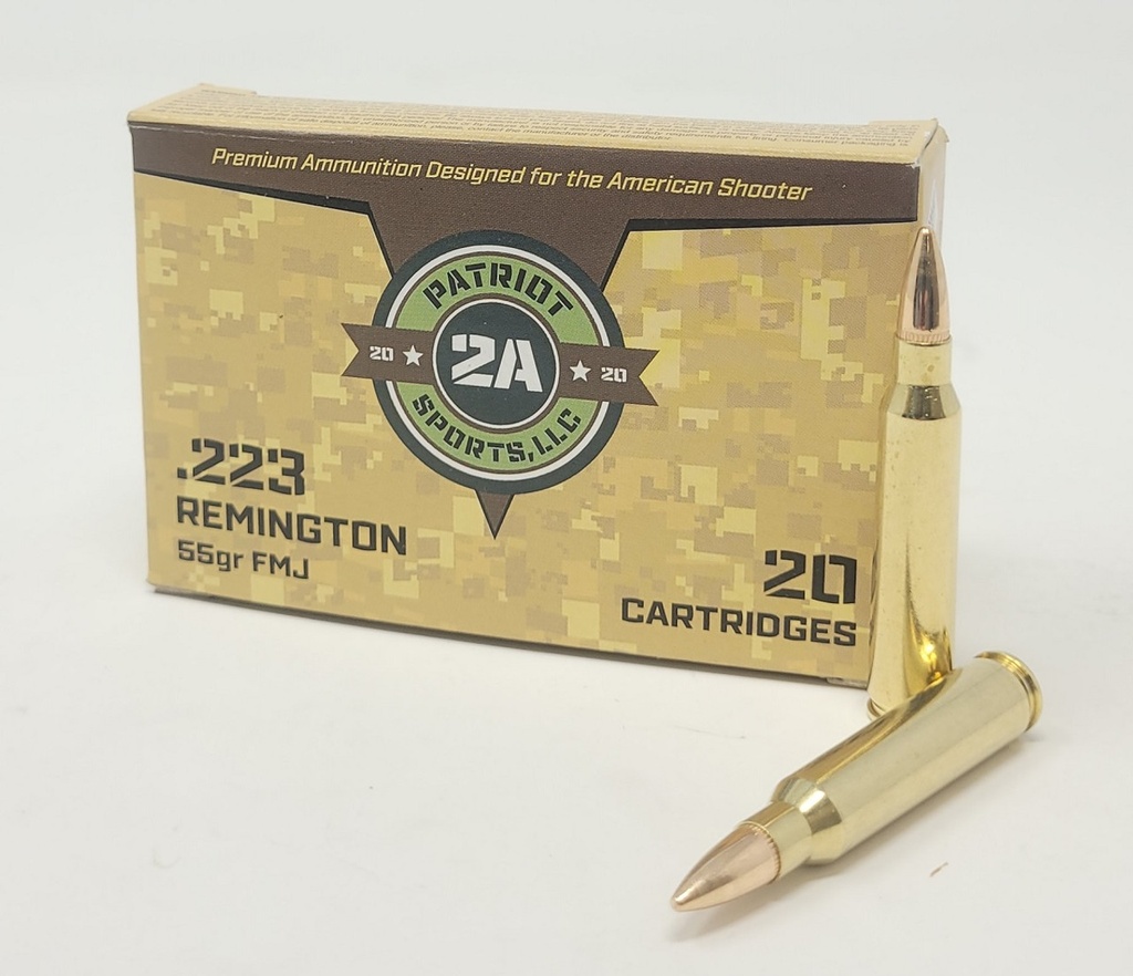 2A Patriot Sports 223 Rem Ammunition 55gr Full Metal Jacket