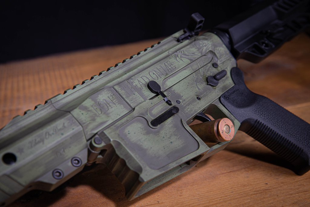 Gadsden Snake in Olive Drab w/ Black Distress