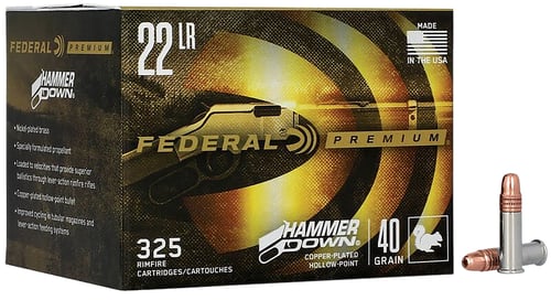 Federal Hammer Down Rimfire 22LR 40gr Copper Plated Hollow Point 325 Per Box/10 Case