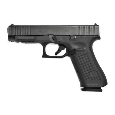 Glock PA475S203MOS G47 Gen5 MOS Full Size 9mm Luger 17+1 4.49" Black GMB Barrel, Black nDLC MOS Cut/Serrated Slide, Black Polymer Frame w/Picatinny Rail, Black Textured w/Interchangeable Backstrap Grip, Ambidextrous 