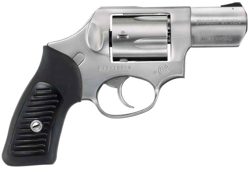 Ruger 5720 SP101 357 Mag 5rd 2.25" Satin Stainless Steel Barrel, Cylinder & Frame, Black Rubber Grip, Transfer Bar Safety, Concealed Hammer 