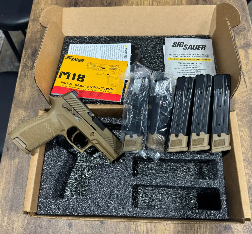 Used Sig Sauer M18 Commemorative Pistol #4854 of 5000 w/ 6 mags