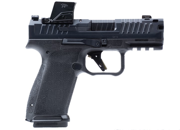 Canik HG8328VN Mete MC9 Prime w/Optic 9mm Luger 17+1 3.64" Black Nitride Compensated Barrel, Black Nitride Integrated Compensator/Optic Ready/Serrated Steel Slide, Black Polymer Frame w/Picatinny Rail, MeCanik M04 Red Dot