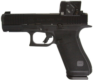 Glock G45 Gen6 w/Aimpoint Crossover 9mm Luger 17+1 4.02" Black GMB Barrel, Black nDLC Steel Optic Ready/Serrated Slide, Black Polymer Frame w/Accessory Rail, Interchangeable Backstrap Grip, Ambidextrous