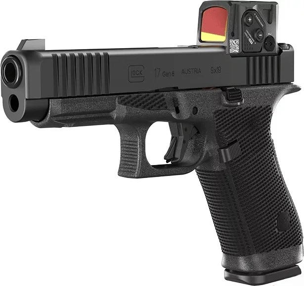 Glock G17 Gen6 w/Aimpoint Full Size 9mm Luger 17+1 4.49" Black GMB Barrel, Black nDLC Steel Serrated w/Optic Slide, Black Polymer Frame w/Accessory Rail, Interchangeable Backstrap Grip, Aimpoint COA 3.5 MOA Red Dot, Ambidextrous