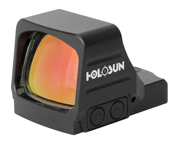 Holosun 407COMP, Green Dot, Open Pistol Sight, 6 MOA Dot, 1X Magnification, Anodized Finish, Black
