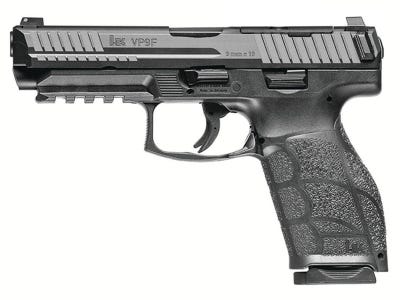 HK VP9A1 Full Size 9mm Luger 20+1 4.53" Barrel, Black Steel Optic Ready/Serrated Slide, Black Polymer Frame w/Picatinny Rail, Interchangeable Backstrap Grip, Ambidextrous 