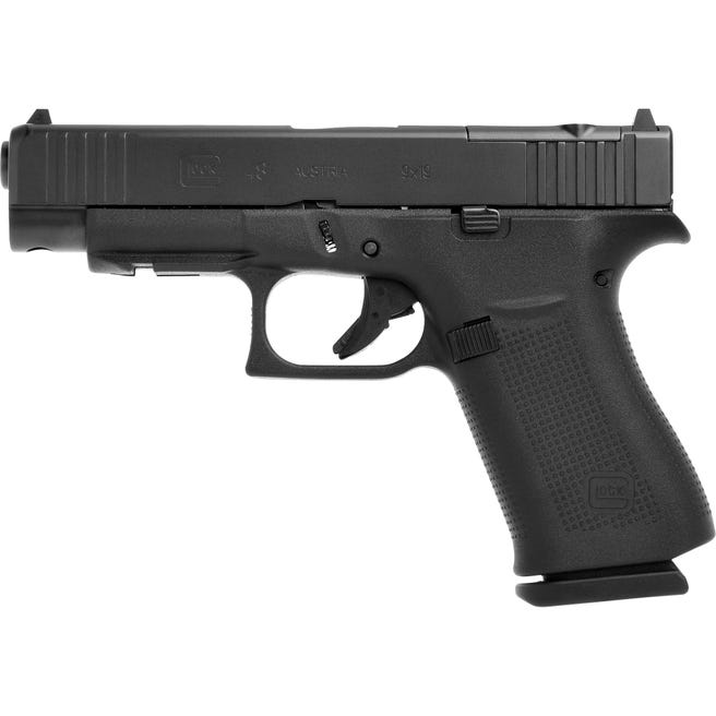 Glock PA4850203FRMOS G48 MOS Slim Compact 9mm Luger 15+1 4.17" Black GMB Barrel, Black nDLC Optic Ready/Serrated Steel Slide, Black Polymer Frame w/Beavertail & Front Rail, Black Textured Polymer Grip