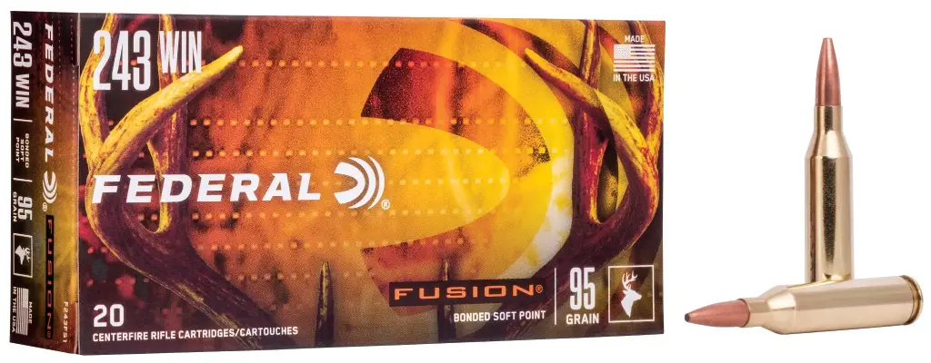 Federal Premium Fusion .243 Winchester 95 Grain Soft-Point Centerfire Rifle Ammo 