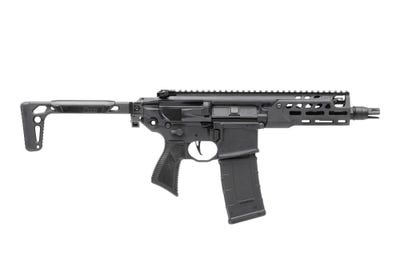 Sig Sauer, MCX, Rattler LT, Semi-automatic, Short Barreled Rifle, 300 Blackout, 6.75" Barrel, SIG QRD Flash Hider, Anodized Finish, Black, Folding Stock, Ambidextrous Controls, M-LOK Handguard, 30 Rounds, 1 Magazine 