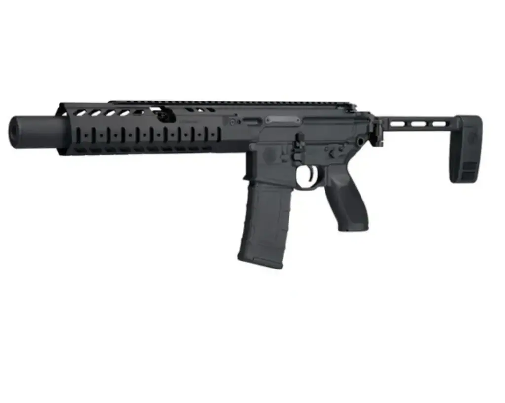 Sig Sauer, MCX LTAW, Semi-automatic, .300 Blackout, 6.75" Barrel, Matte Finish, Black, Polymer Grips, Side Folding Stock, 30 Rounds, 1 Magazine, Inert Training Device, LVSD Handguard, Pistol Brace