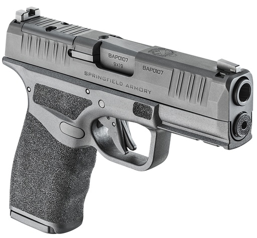 [706397956578] Springfield Armory HCP9379BOSP Hellcat Pro OSP Compact Frame 9mm Luger 15+1/17+1, 3.70" Black Melonite Hammer Forged Steel Barrel, Black Melonite Optic Ready/Serrated Steel Slide, Black Polymer Frame w/Picatinny Rail, Adaptive Textured Grip