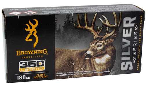 [B192603501] Browning Ammo Silver 350Legend 180gr Plated Soft Point 20 Per Box/10 Case