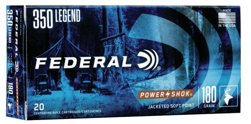 [350LA] Federal Power-Shok 350Legend 180gr Jacketed Soft Point 20 Per Box/10 Case 