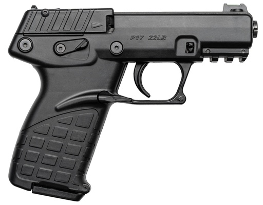 [P17BBLK] Kel-Tec P17 Compact Frame 22 LR 16+1 3.80" Black Steel Threaded Barrel, Black Serrated Slide, Black Polymer Frame w/Picatinny Rail, Textured Grip, Ambidextrous