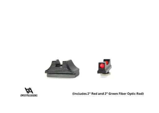 [ABA175-F-P] Optic Height – Fiber Optic Front & Black Out Rear Sights for Glock 42/43/43X/48 – JRO Edition 