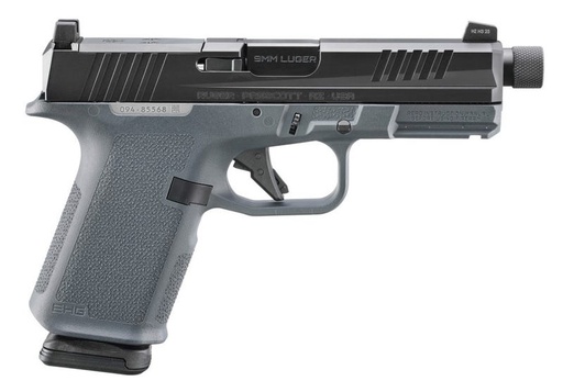 [736676194124] Ruger RXM 9mm Luger 15+1 4" Black FNC Nitride Threaded Barrel & Alloy Steel Optic Ready/Serrated Slide, Stealth Gray Polymer Frame w/Accessory Rail, RMR/RMSc/DeltaPoint Pro Footprint