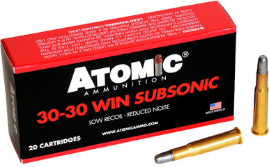 [858767004102] Atomic Ammunition 00410 Subsonic 30-30Win 165gr Lead Round Nose Flat Point 20 Per Box/10 Case 