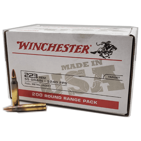 [020892225022] Winchester USA 223 Ammo 55 Grain Full Metal Jacket 200 Rounds Value Pack - W223200 