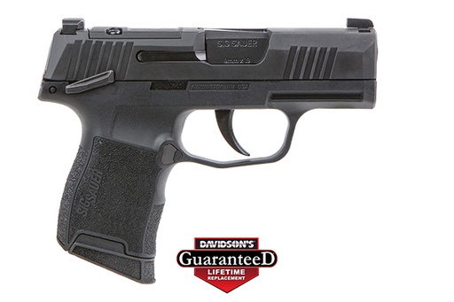 [798681681235] Sig Sauer 3659BXR3PMS P365 BXR Micro-Compact 9mm Luger 10+1, 3.10" Black Steel Barrel, Black Nitron Optic Ready/Serrated Slide, Black Stainless Steel Frame w/Picatinny Rail, Black Polymer Grips 