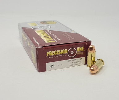 [PONE116] Precision One 45 Auto Ammunition 230 Grain Full Metal Jacket 50 rounds