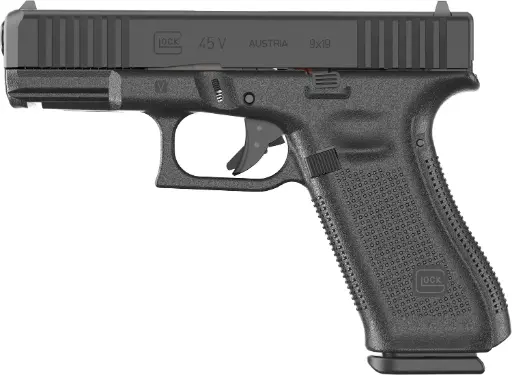 [PV4550203] Glock PV4550203 G45 V Crossover 9mm Luger 17+1 4.02" Black GMB Barrel, Black nDLC Steel Serrated Slide, Black Polymer Frame w/Accessory Rail, Textured polymer Grip, Ambidextrous 