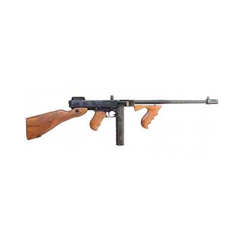 [602686211000] Thompson T1 1927A-1 Deluxe 45 ACP Caliber with 16.50" Barrel, 20+1 Capacity (Stick), Blued Metal Finish, American Walnut Stock Wood Grip Right Hand 
