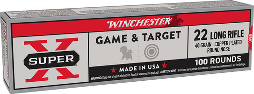 [020892102002] Winchester Game & Target 22LR 40gr Copper Plated Round Nose 100/rd