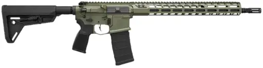 [798681701216] Sig Sauer M400 SDI-X 5.56 NATO 30+1 16" Black Threaded Barrel, Moss Green Cerakote Picatinny Rail Aluminum Receiver, M-LOK Handguard, 6 Position Magpul SL Black Synthetic Stock, Reduced Angle Grip, Ambidextrous 